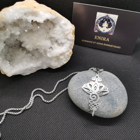 Amulette Unalome & Lotus – Chemin Spirituel et Éveil Intérieur