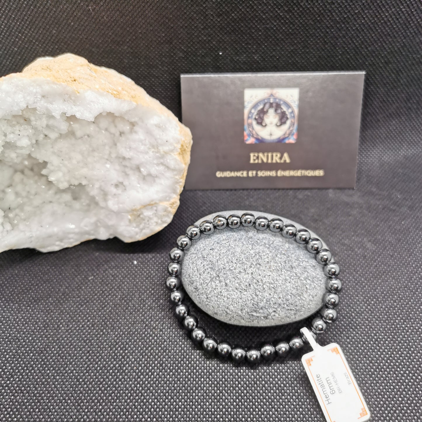 Bracelet Hématite Naturelle – Perles 6 mm – Ancrage & Protection Énergétique