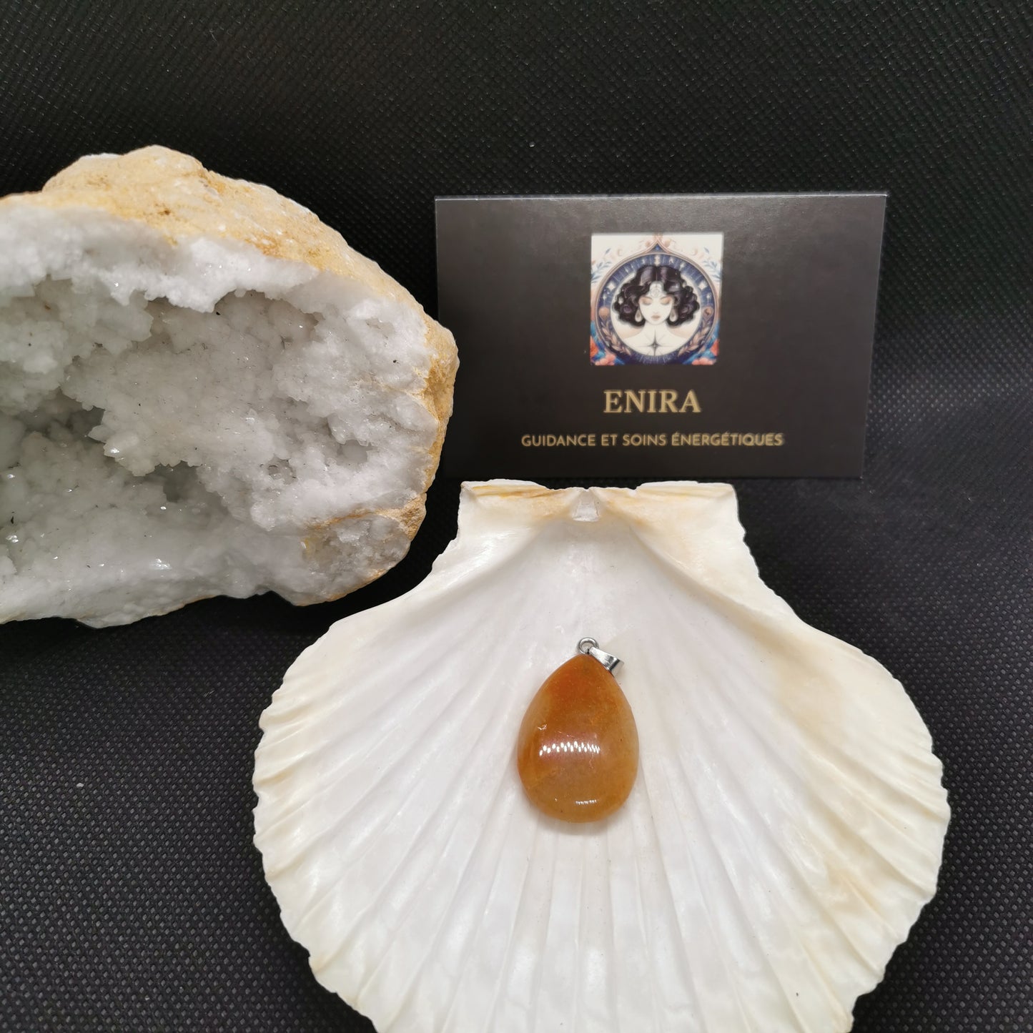 Pendentif Aventurine Orange Larme 3 cm avec Cordon – Vitalité & Joie de Vivre
