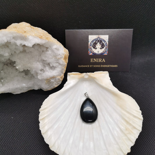 Pendentif Obsidienne Noire Larme 4 cm avec Cordon – Protection & Bouclier Énergétique