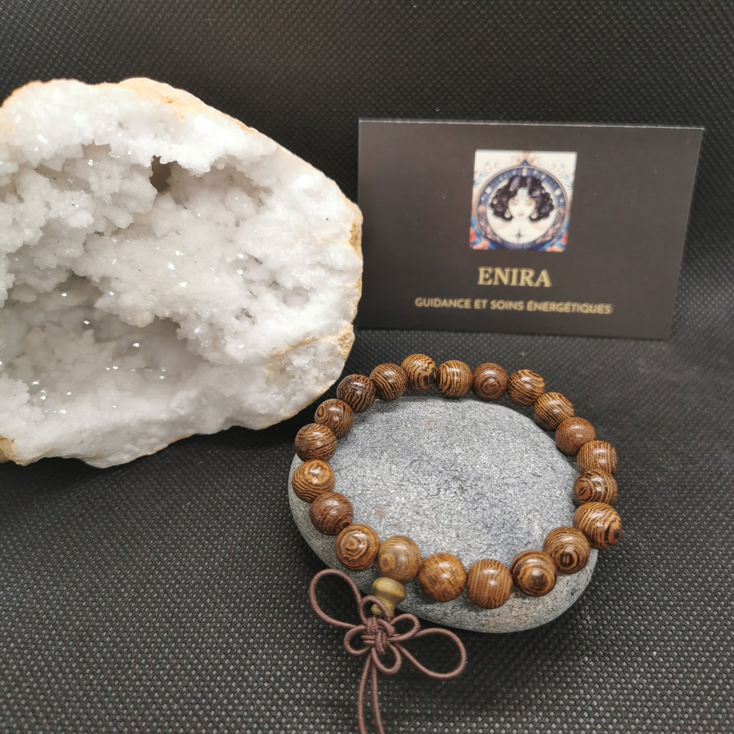 Mala Bracelet Bois de Wengé – Ancrage & Sérénité – Perles 8 mm