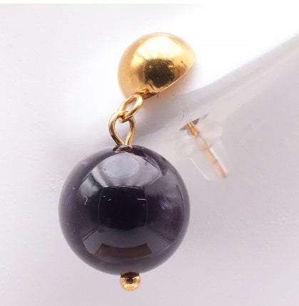 Boucles d’Oreilles en Dark Améthyste 12mm
