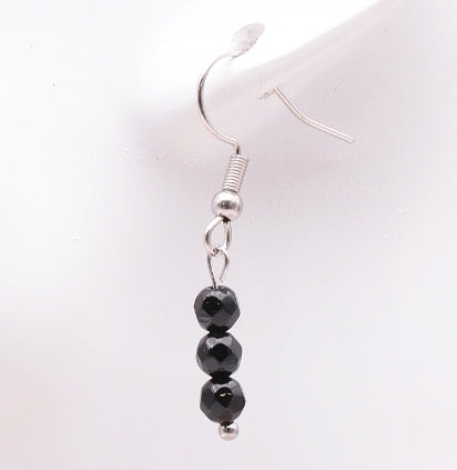 Boucles d’Oreilles en Obsidienne Noire 4mm