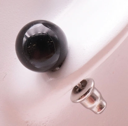 Boucles d’Oreilles en Obsidienne Noire 8mm