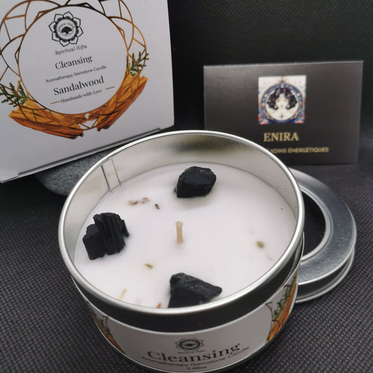 Bougie ’Nettoyage’ Tourmaline Noire + Bois de Santal