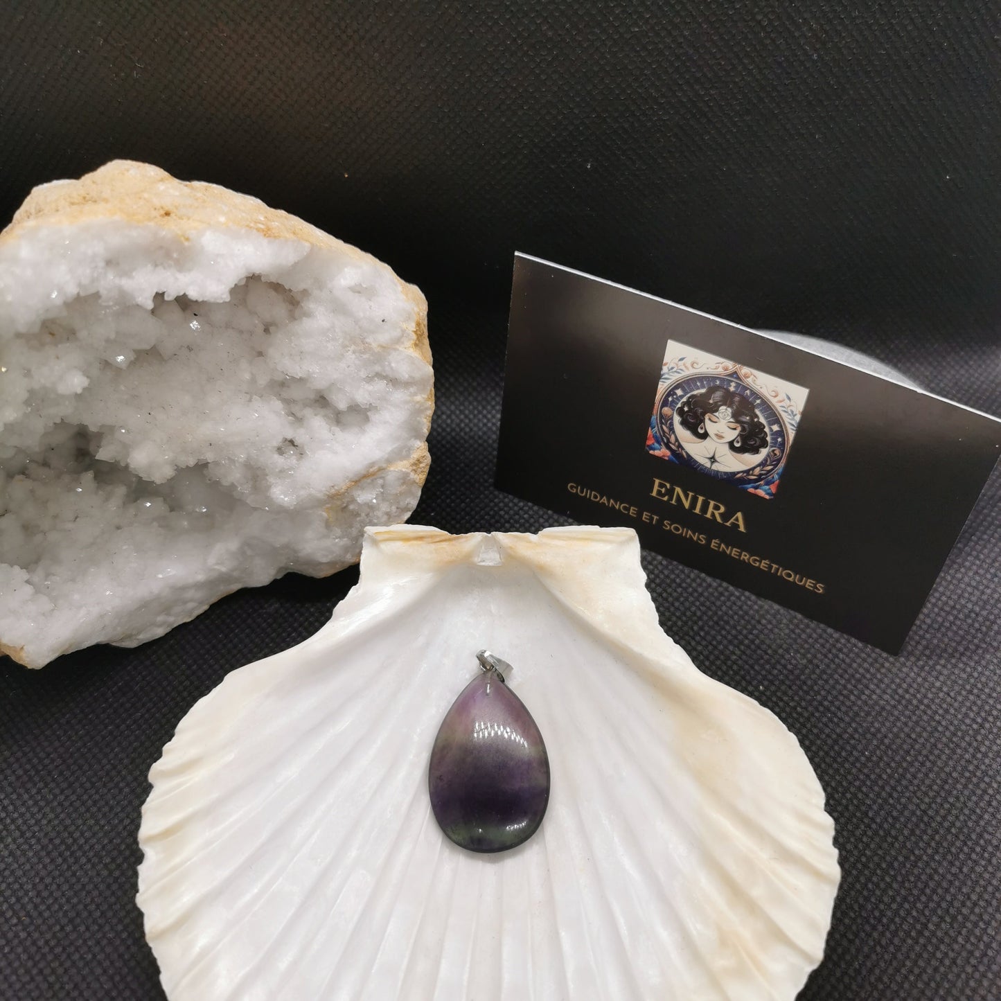 Pendentif larme Fluorite 3cm