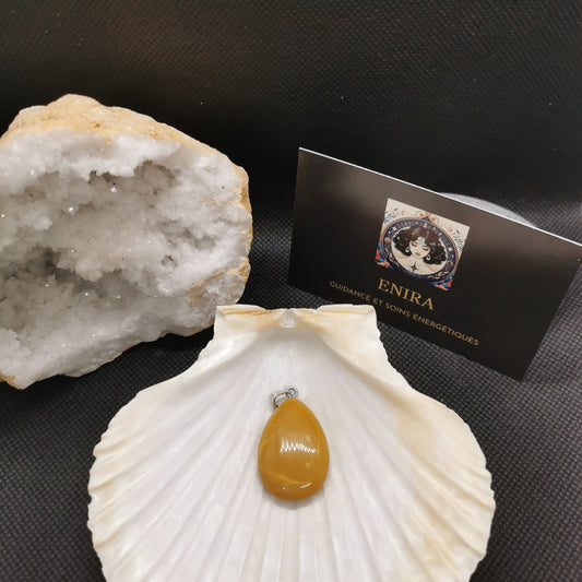 Pendentif larme Jaspe Mokaïte 3cm