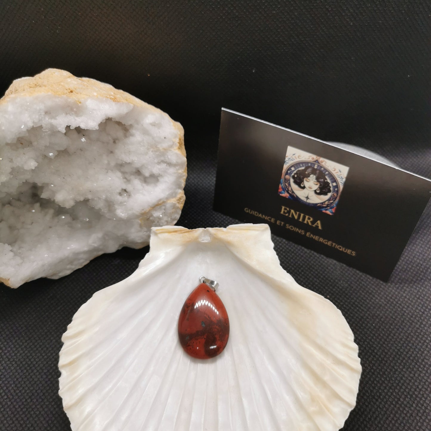 Pendentif larme Jaspe Rouge 3cm