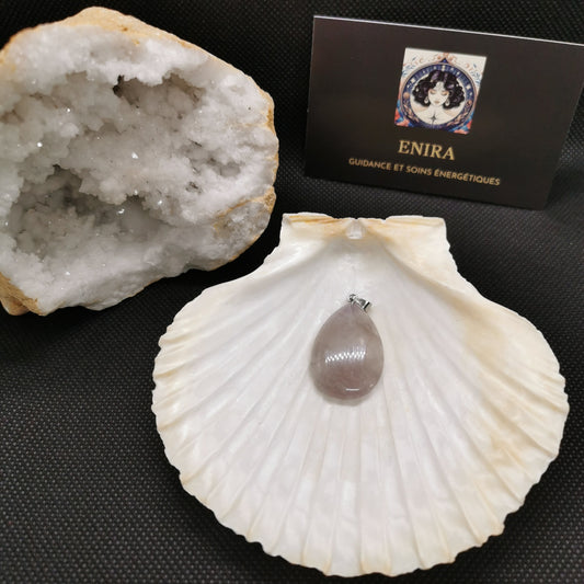 Pendentif larme Quartz Rose 3cm