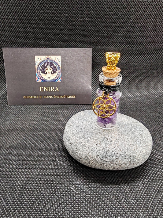 Fioles / Pendentifs en pierres naturelles et symboles