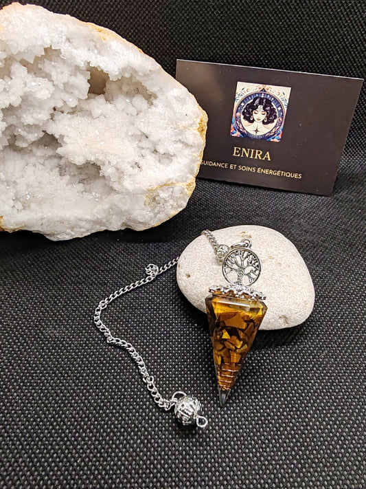 Pendule Oeil de Tigre & Cuivre