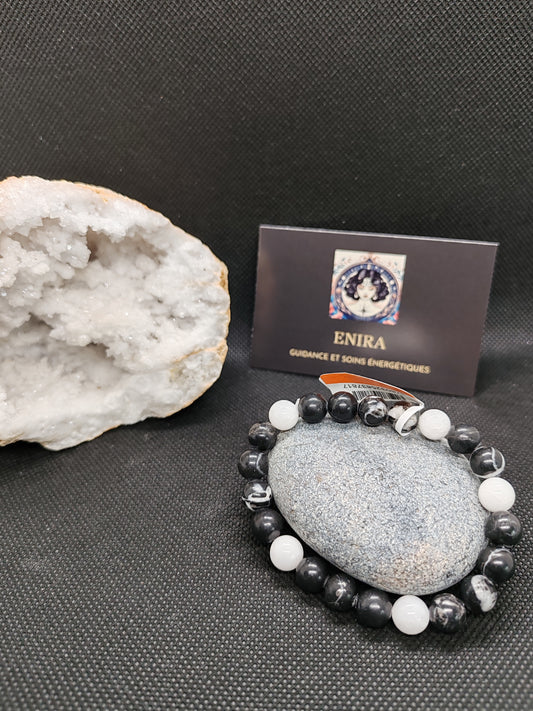 Bracelet Jaspe Zèbre " Apaisant, Confiance en Soi et Protection Psychique"