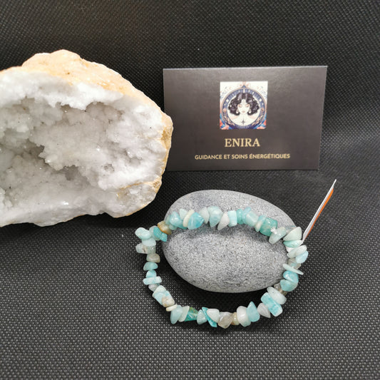 Bracelet Baroque Amazonite Naturelle – Sérénité & Communication