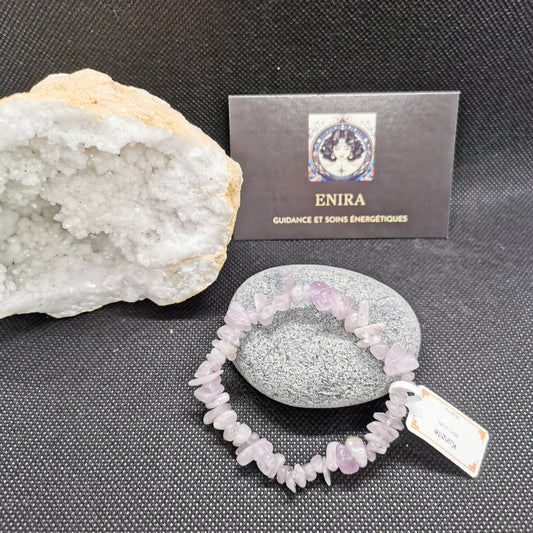 Bracelet Baroque Kunzite Naturelle – Pierre d’Amour et d’Apaisement Émotionnel