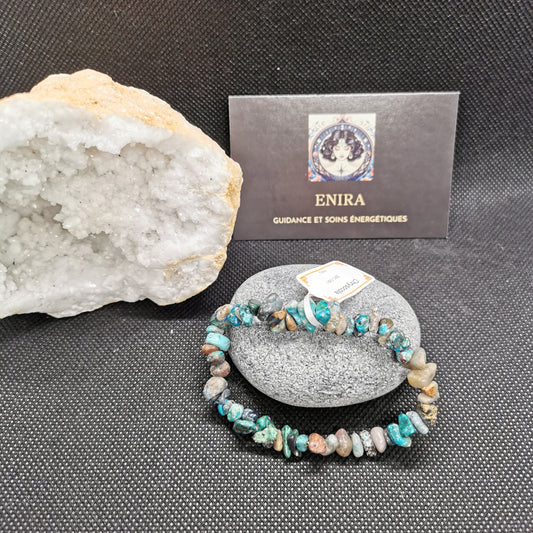 Bracelet Baroque Chrysocolle Naturelle – Apaisement & Expression