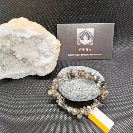 Bracelet Baroque Quartz Fumé Naturel – Protection, Ancrage & Clarté Mentale