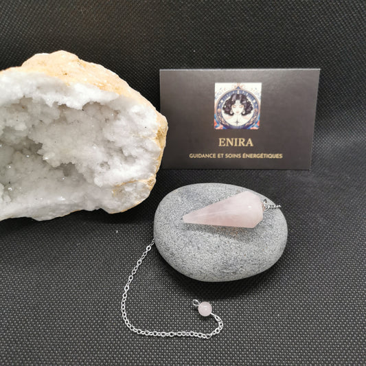 Pendule Quartz Rose Conique 3,5 cm – Amour & Radiesthésie Précise