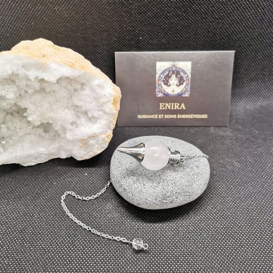 Pendule Cristal de Roche Sphère 4 cm – Purification & Radiesthésie