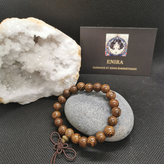 Mala Bracelet Bois de Wengé – Ancrage & Sérénité – Perles 8 mm