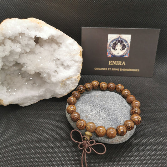Mala Bracelet Bois de Wengé – Ancrage & Sérénité – Perles 8 mm