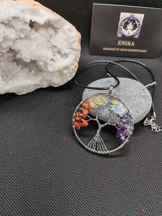 Pendentif Arbre de vie 7 Chakras 4cm