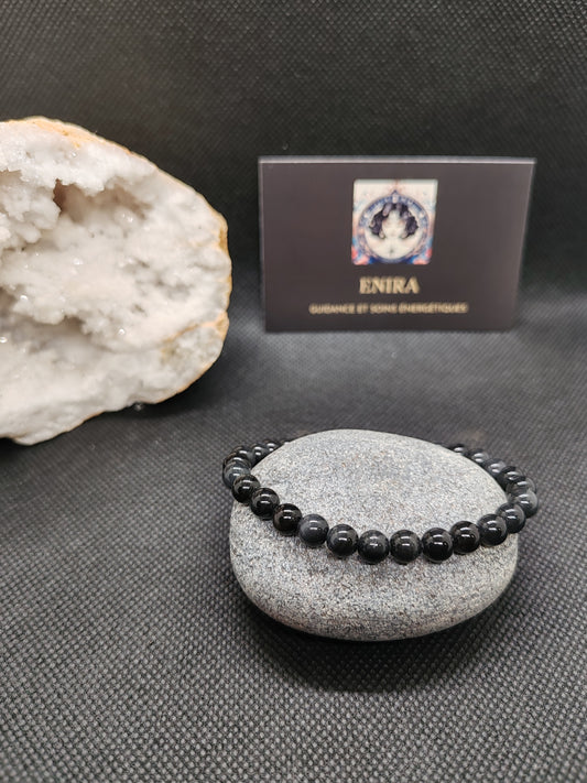 Bracelet Obsidienne Noire Dorée "Puissance et Protection"