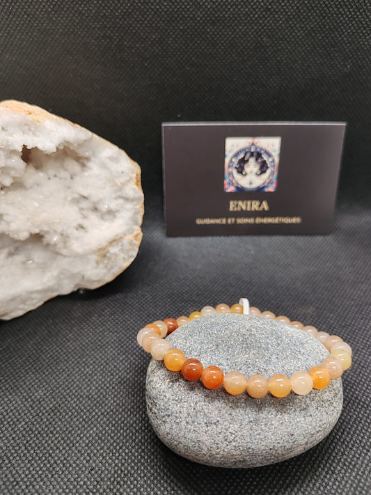 Bracelet Aventurine Orange " créativité, joie et énergie positive"